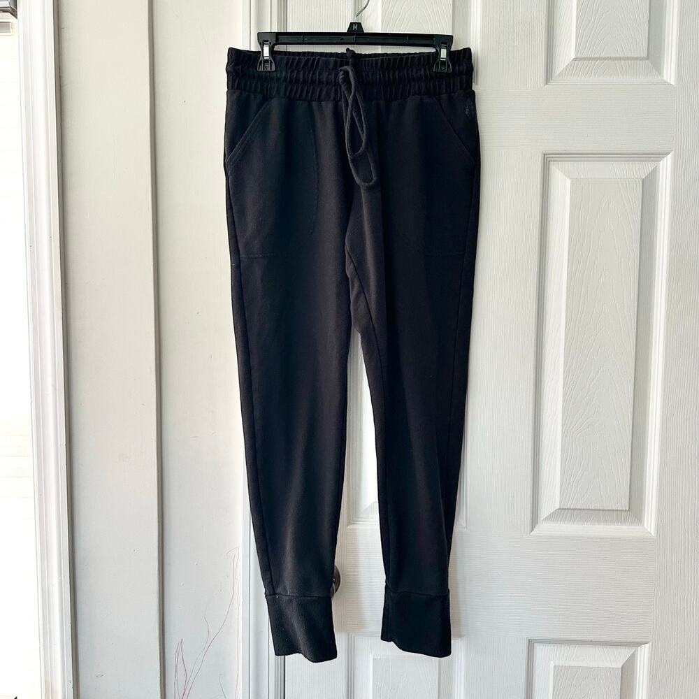 Free People Movement Black Slim Cinched Ankle Drawstring Jersey Joggers Medium